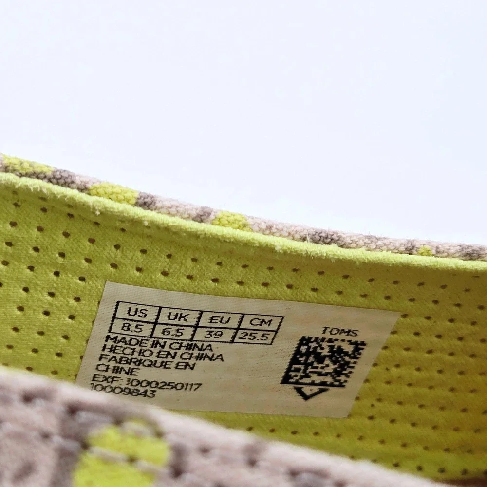 TOMS Alpargata Open Toe Sandals Limeade Leopard Print Women's 8.5 EUR 39‎